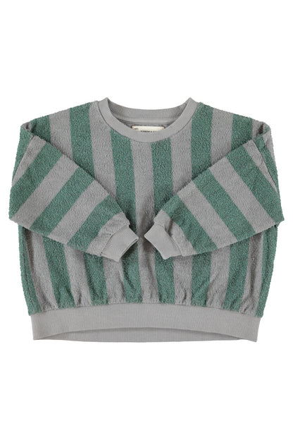 Sudadera de niño gris y verde con rayas de Piupiuchick.
