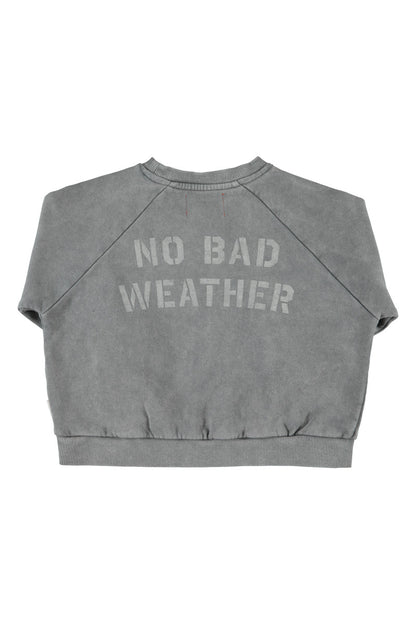 Parte trasera de sudadera de niño gris con sol y nubes de piupiuchick.